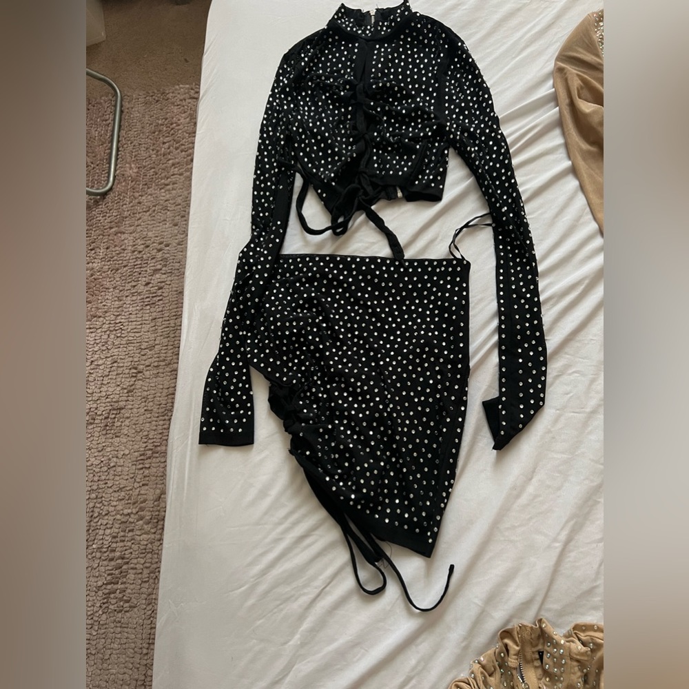 Sparkly black two piece set